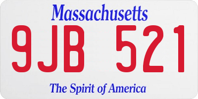 MA license plate 9JB521