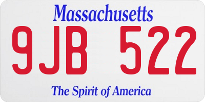 MA license plate 9JB522