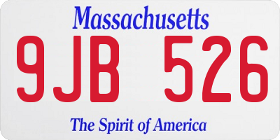 MA license plate 9JB526