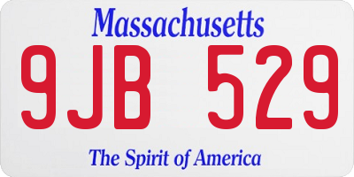 MA license plate 9JB529