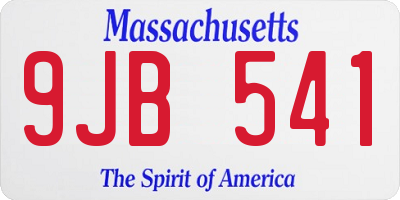 MA license plate 9JB541