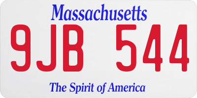 MA license plate 9JB544