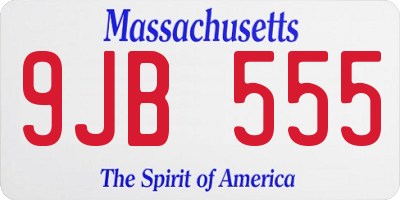 MA license plate 9JB555