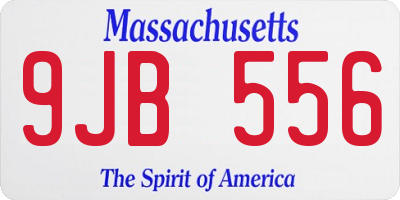 MA license plate 9JB556