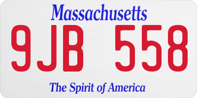 MA license plate 9JB558