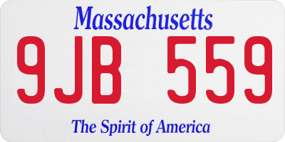 MA license plate 9JB559