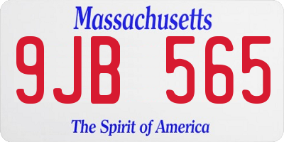 MA license plate 9JB565