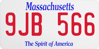 MA license plate 9JB566