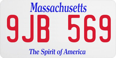 MA license plate 9JB569