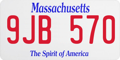 MA license plate 9JB570