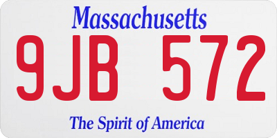 MA license plate 9JB572