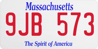 MA license plate 9JB573