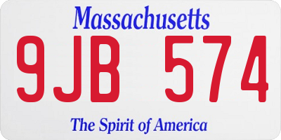 MA license plate 9JB574