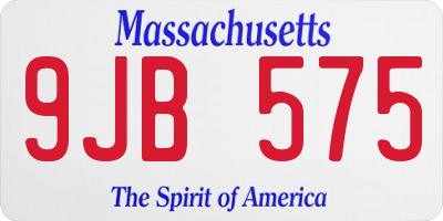 MA license plate 9JB575