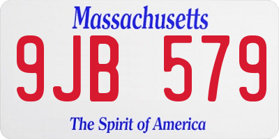 MA license plate 9JB579