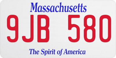 MA license plate 9JB580