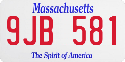 MA license plate 9JB581