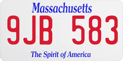 MA license plate 9JB583