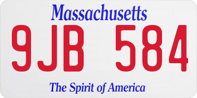 MA license plate 9JB584