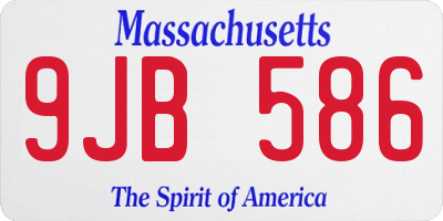 MA license plate 9JB586
