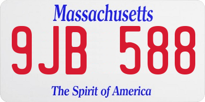 MA license plate 9JB588