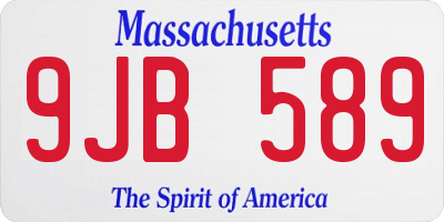 MA license plate 9JB589