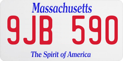 MA license plate 9JB590