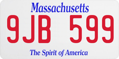 MA license plate 9JB599