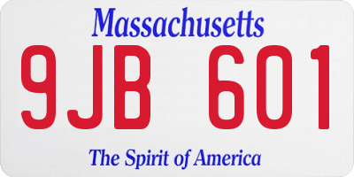 MA license plate 9JB601