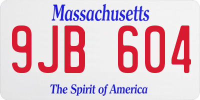 MA license plate 9JB604