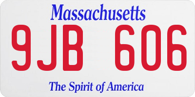 MA license plate 9JB606
