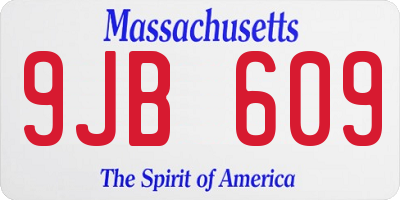 MA license plate 9JB609