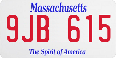 MA license plate 9JB615