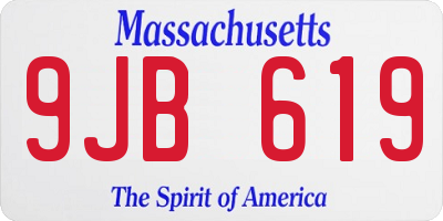 MA license plate 9JB619