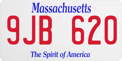 MA license plate 9JB620