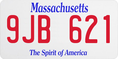 MA license plate 9JB621