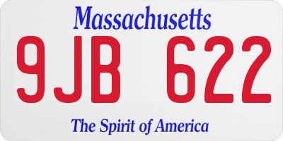 MA license plate 9JB622