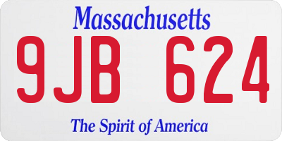 MA license plate 9JB624