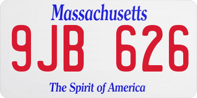 MA license plate 9JB626