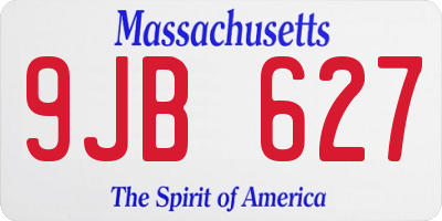 MA license plate 9JB627