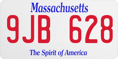 MA license plate 9JB628