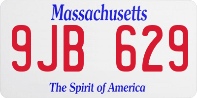 MA license plate 9JB629