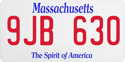 MA license plate 9JB630