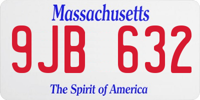 MA license plate 9JB632