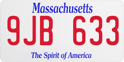 MA license plate 9JB633