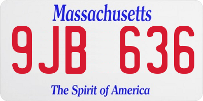 MA license plate 9JB636