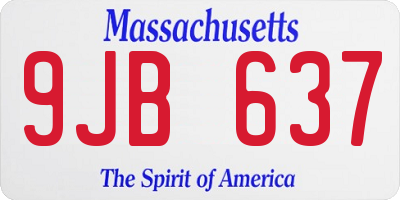 MA license plate 9JB637