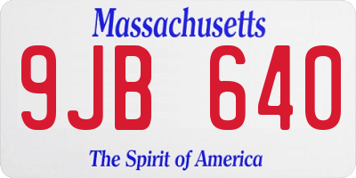 MA license plate 9JB640