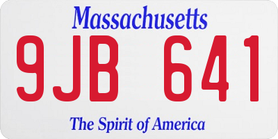 MA license plate 9JB641