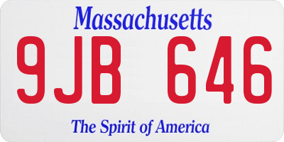 MA license plate 9JB646